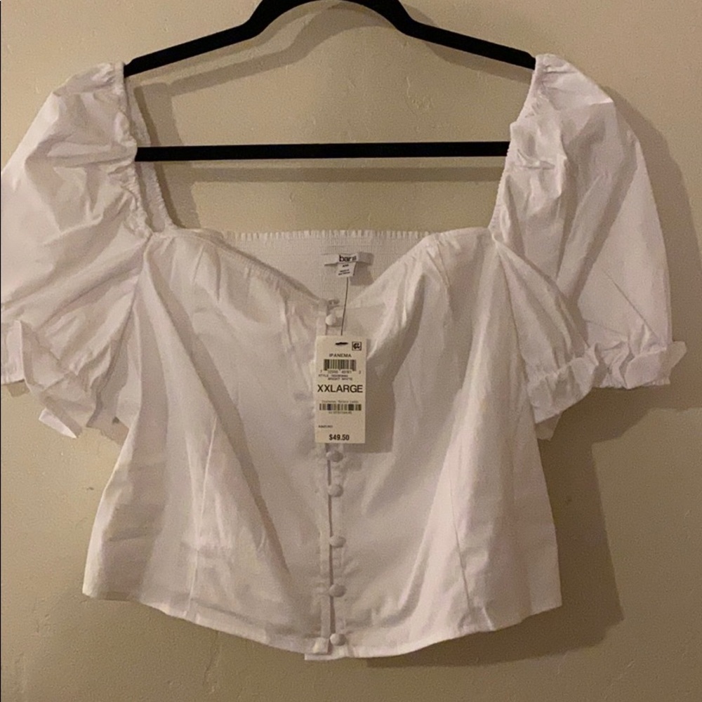 Puff sleeve cropped blouse
